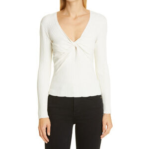 Frame Wrap-Front Sweater Bone Size S 1519